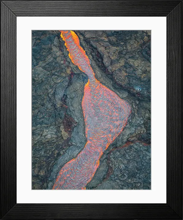 Framed Print : Sundhnukasgigar Volcano, during the eruption of summer 2024, Iceland