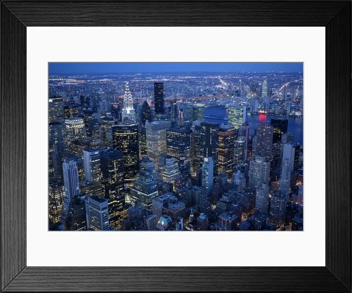 Framed Print : Manhattan and the Chrysler Building at dusk, from the Empire State Building, Manhattan, New York City, New York, USA
