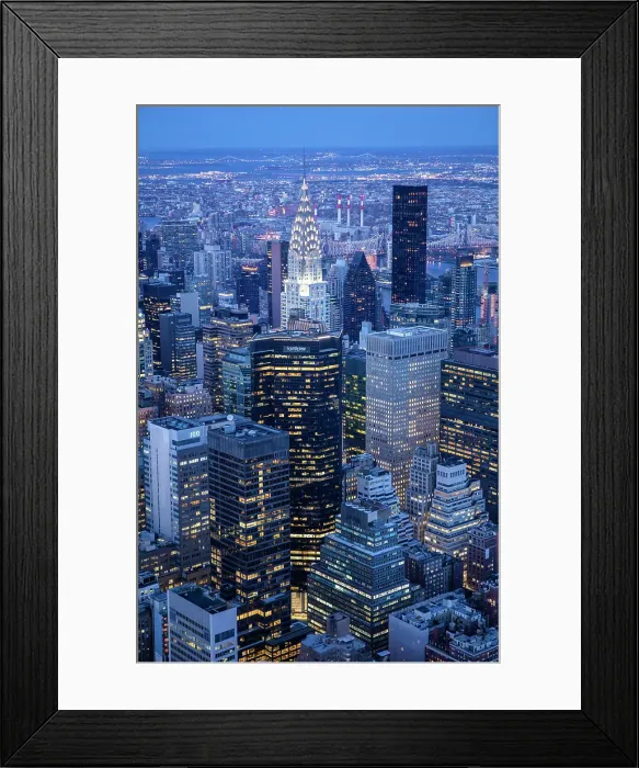 Framed Print : Manhattan and the Chrysler Building at dusk, from the Empire State Building, Manhattan, New York City, New York, USA Framed Print : Manhattan and the Chrysler Building at dusk, from the Empire State Building, Manhattan, New York City, New York, USA