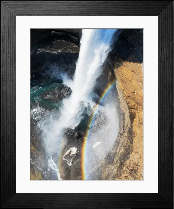 Framed Print : Haifoss waterfall with its rainbows, during a sunny summer day, Iceland Framed Print : Haifoss waterfall with its rainbows, during a sunny summer day, Iceland