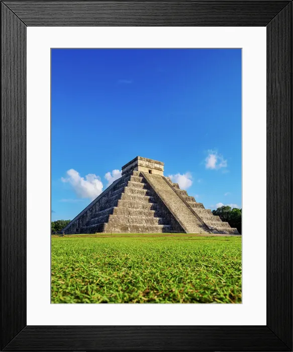 Framed Print : El Castillo or Temple of Kukulcan, low angle view, Chichen Itza, Yucatan State, Mexico Framed Print : El Castillo or Temple of Kukulcan, low angle view, Chichen Itza, Yucatan State, Mexico