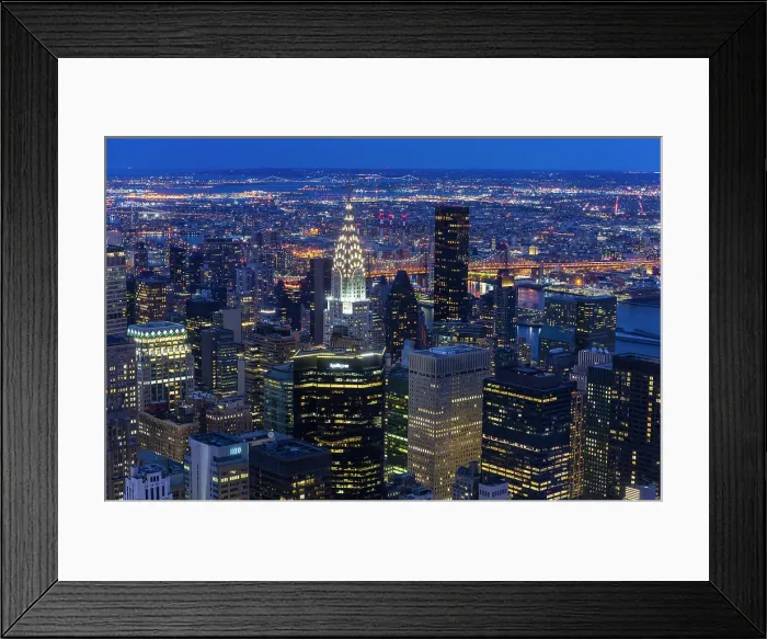 Framed Print : Manhattan and the Chrysler Building at dusk, from the Empire State Building, Manhattan, New York City, New York, USA