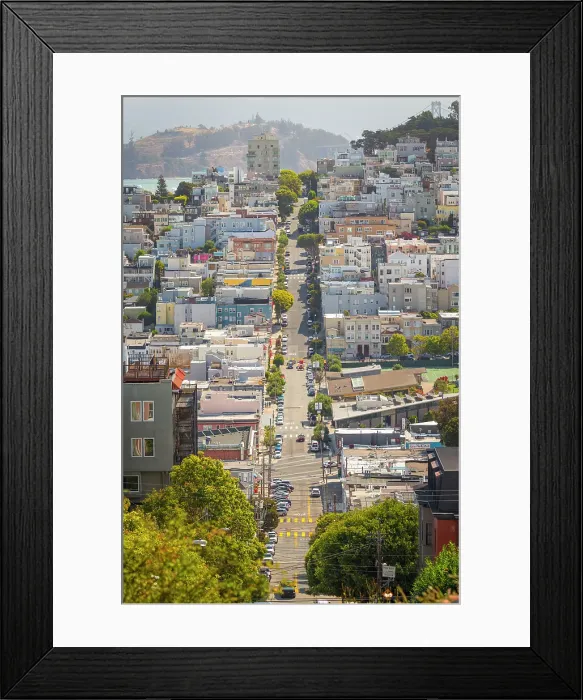 Framed Print : view of the classic streets of downtown San Francisco, San Francisco, California, USA