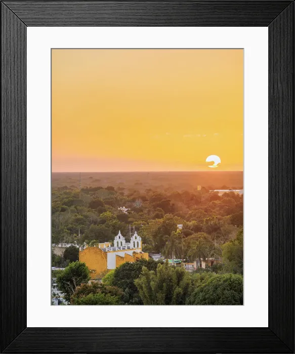 Framed Print : View towards the Remedios Chapel at sunset, Izamal, Yucatan State, Mexico Framed Print : View towards the Remedios Chapel at sunset, Izamal, Yucatan State, Mexico