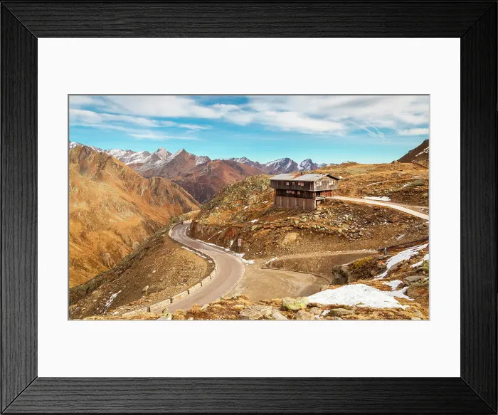 Framed Print : Timmelsjoch at the border between Austria and Italy, Timmelsjoch - Passo Rombo, Imst - Bolzano, Tyrol - South Tyrol, Austria Framed Print : Timmelsjoch at the border between Austria and Italy, Timmelsjoch - Passo Rombo, Imst - Bolzano, Tyrol - South Tyrol, Austria