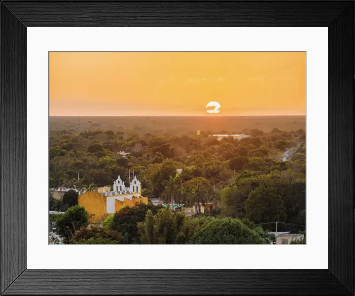 Framed Print : View towards the Remedios Chapel at sunset, Izamal, Yucatan State, Mexico Framed Print : View towards the Remedios Chapel at sunset, Izamal, Yucatan State, Mexico