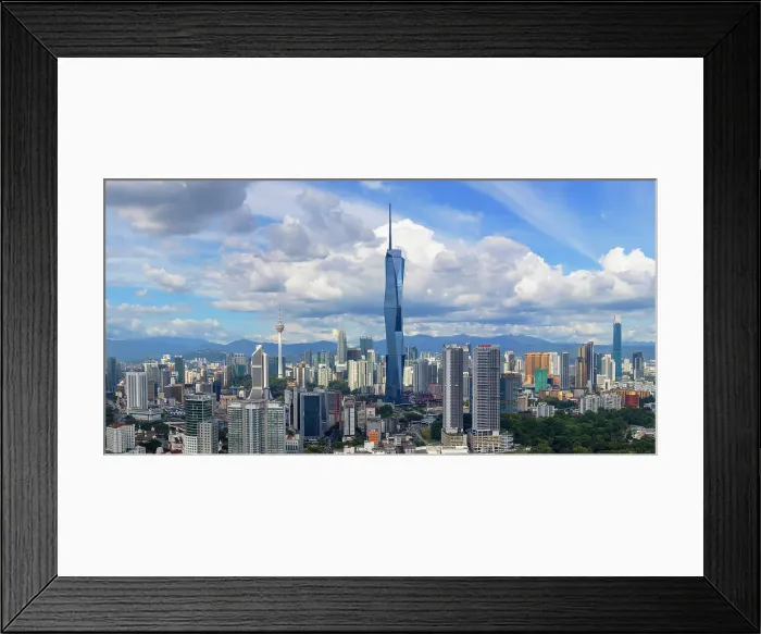 Framed Print : Skyline with Merdeka 118 skyscraper, Menara Kuala Lumpur and Petronas Towers, Kuala Lumpur, Selangor, Malaysia Framed Print : Skyline with Merdeka 118 skyscraper, Menara Kuala Lumpur and Petronas Towers, Kuala Lumpur, Selangor, Malaysia