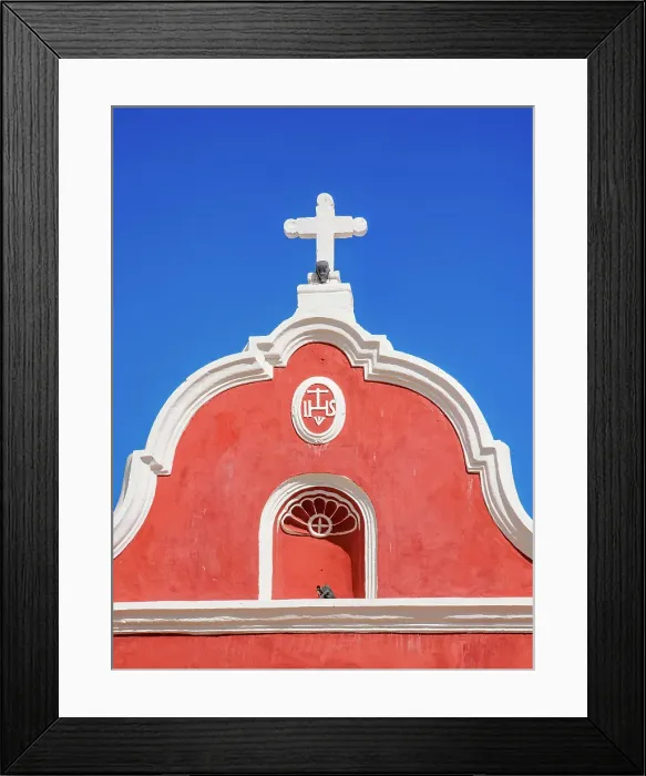 Framed Print : Red Chapel next to the Our Lady of the Immaculate Conception Cathedral, detailed view, Independence Square, Campeche City, Campeche State, Mexico Framed Print : Red Chapel next to the Our Lady of the Immaculate Conception Cathedral, detailed view, Independence Square, Campeche City, Campeche State, Mexico