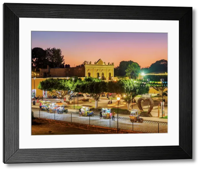 Framed Print : 5 de Mayo Park at dusk, Izamal, Yucatan State, Mexico Framed Print : 5 de Mayo Park at dusk, Izamal, Yucatan State, Mexico