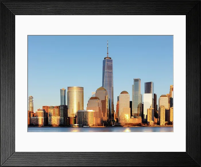 Framed Print : Manhattan and the One World Trade Centre, at sunset, from Exchange Place, Jersey City, New Jersey, USA Framed Print : Manhattan and the One World Trade Centre, at sunset, from Exchange Place, Jersey City, New Jersey, USA