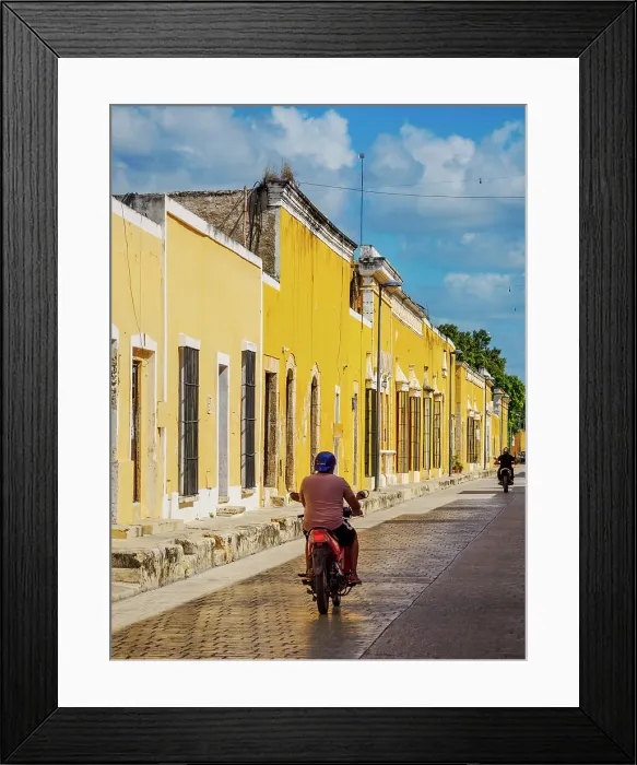 Framed Print : Yellow street of Izamal, Yucatan State, Mexico Framed Print : Yellow street of Izamal, Yucatan State, Mexico