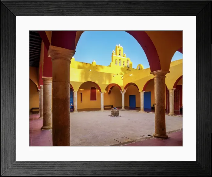 Framed Print : El Claustro Cultural Center next to the San Roque y San Francisquito Church, Campeche City, Campeche State, Mexico