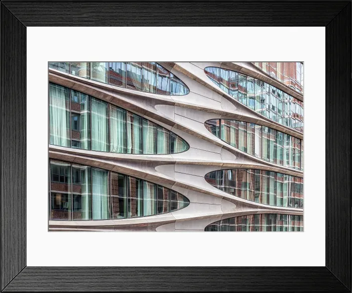 Framed Print : Detail of 520 West 28th Street, designed by Zaha Hadid, from The Highline, Manhattan, New York City, New York, USA