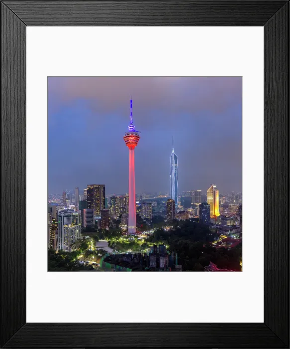 Framed Print : Menara Kuala Lumpur Tower and Merdeka 118 at dusk, Kuala Lumpur, Selangor, Malaysia Framed Print : Menara Kuala Lumpur Tower and Merdeka 118 at dusk, Kuala Lumpur, Selangor, Malaysia