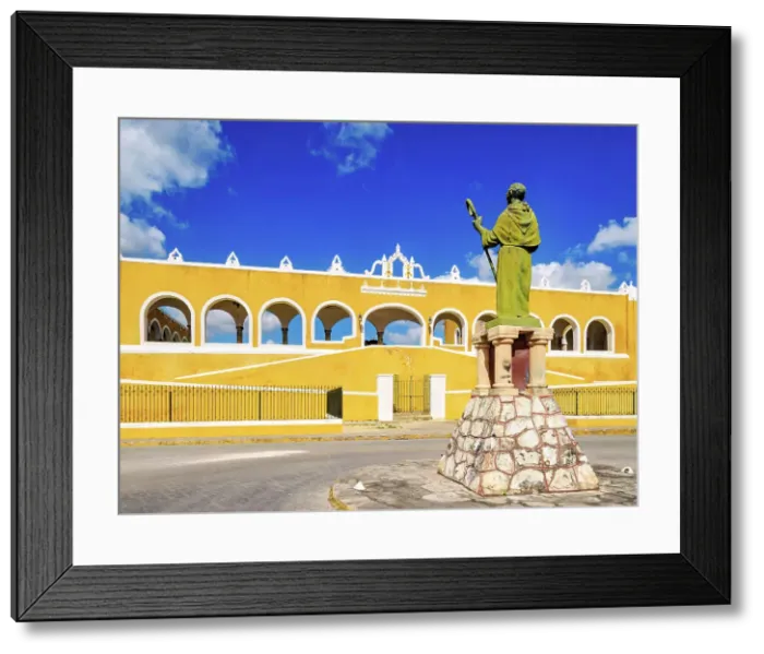 Framed Print : Statue of the friar Diego de Landa in front of the Convent of San Antonio de Padua, Izamal, Yucatan State, Mexico Framed Print : Statue of the friar Diego de Landa in front of the Convent of San Antonio de Padua, Izamal, Yucatan State, Mexico