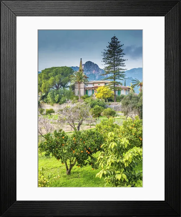 Framed Print : Gardens and Villa Francisco, Bunyola, Mallorca, Balearic Islands, Spain