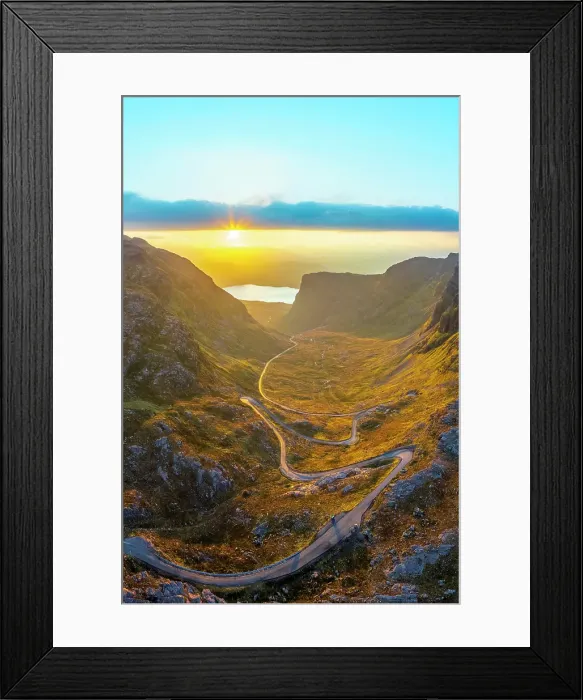 Framed Print : UK, Scotland, Highland, Wester Ross, Applecross, Bealach na Ba or Pass of the Cattle at sunrise, on the North Coast 500 Framed Print : UK, Scotland, Highland, Wester Ross, Applecross, Bealach na Ba or Pass of the Cattle at sunrise, on the North Coast 500
