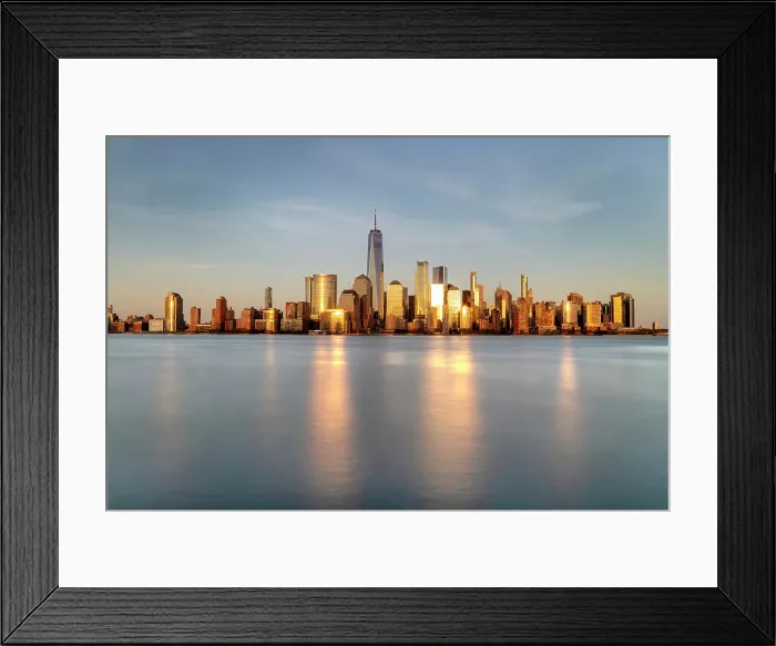 Framed Print : Manhattan and the One World Trade Centre, at sunset, from Exchange Place, Jersey City, New Jersey, USA Framed Print : Manhattan and the One World Trade Centre, at sunset, from Exchange Place, Jersey City, New Jersey, USA