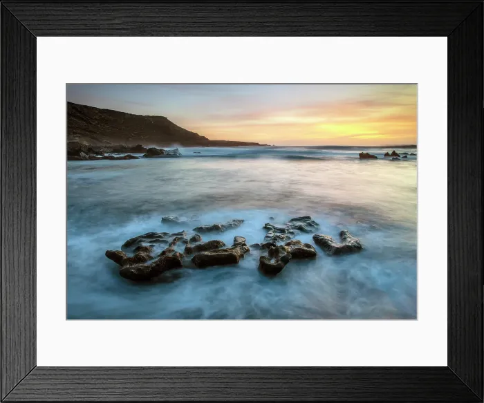Framed Print : Sunset over the beach and coastline at El Golfo, Lanzarote, Canary Islands, Spain Framed Print : Sunset over the beach and coastline at El Golfo, Lanzarote, Canary Islands, Spain