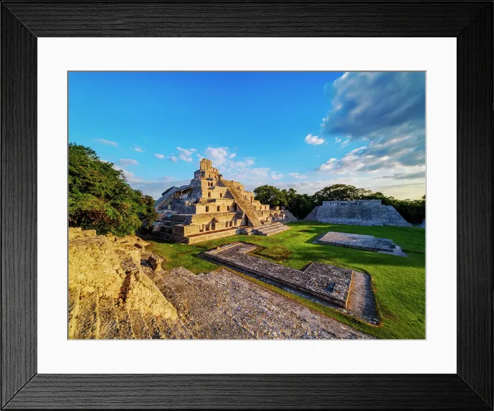 Framed Print : Temple of Five Floors at sunset, Great Acropolis, Edzna Archaeological Site, Campeche State, Mexico Framed Print : Temple of Five Floors at sunset, Great Acropolis, Edzna Archaeological Site, Campeche State, Mexico