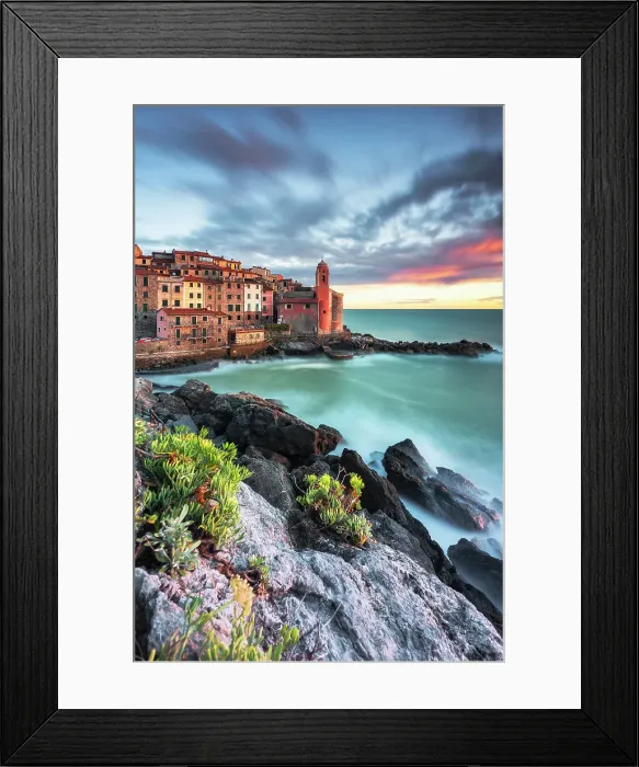 Framed Print : Long exposure at sunset on the village of Tellaro, municipality of Lerici, La Spezia province, Liguria district, Italy Framed Print : Long exposure at sunset on the village of Tellaro, municipality of Lerici, La Spezia province, Liguria district, Italy