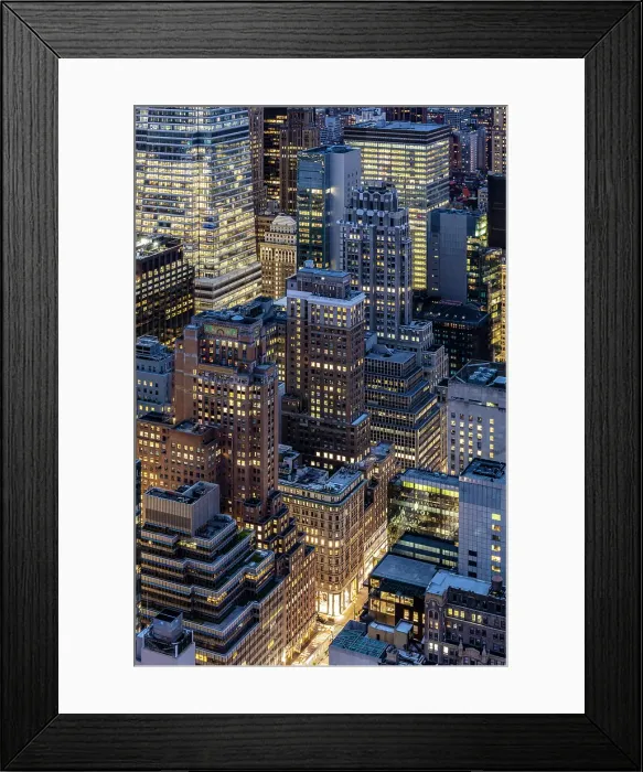 Framed Print : Manhattan at dusk, from the Rockerfeller Centre, Manhattan, New York City, New York, USA Framed Print : Manhattan at dusk, from the Rockerfeller Centre, Manhattan, New York City, New York, USA