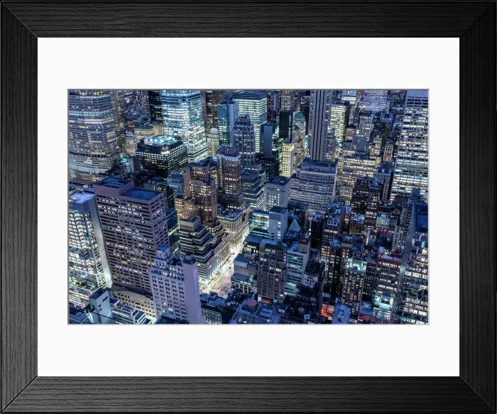 Framed Print : Manhattan at dusk, from the Rockerfeller Centre, Manhattan, New York City, New York, USA Framed Print : Manhattan at dusk, from the Rockerfeller Centre, Manhattan, New York City, New York, USA