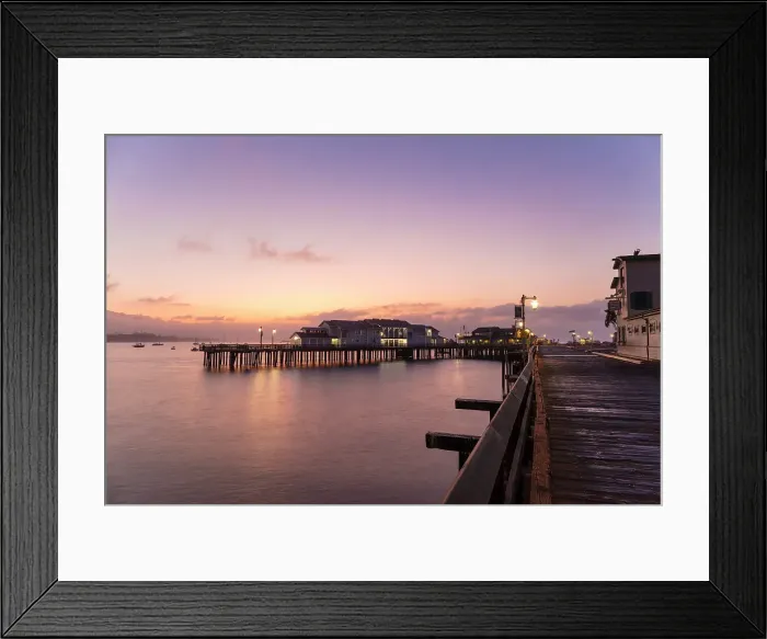 Framed Print : Stearns Wharf at dusk, Santa Barbara, California, USA Framed Print : Stearns Wharf at dusk, Santa Barbara, California, USA