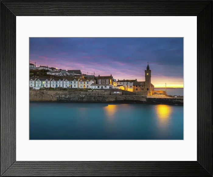 Framed Print : Porthleven illiminated during dusk, Cornwall, England, UK Framed Print : Porthleven illiminated during dusk, Cornwall, England, UK