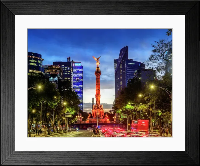 Framed Print : Angel of Independence at dusk, Paseo de la Reforma, Mexico City, Mexico Framed Print : Angel of Independence at dusk, Paseo de la Reforma, Mexico City, Mexico