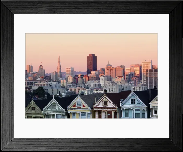 Framed Print : The Painted Ladies with downtown San Francisco in the distance, San Francisco, Califormia, USA Framed Print : The Painted Ladies with downtown San Francisco in the distance, San Francisco, Califormia, USA