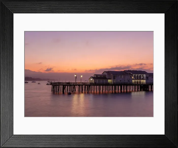 Framed Print : Stearns Wharf at dusk, Santa Barbara, California, USA Framed Print : Stearns Wharf at dusk, Santa Barbara, California, USA