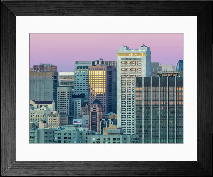 Framed Print : High rise buildings at dusk, San Francisco, Califormia, USA