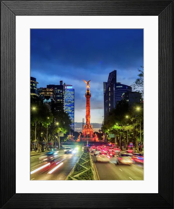 Framed Print : Angel of Independence at dusk, Paseo de la Reforma, Mexico City, Mexico