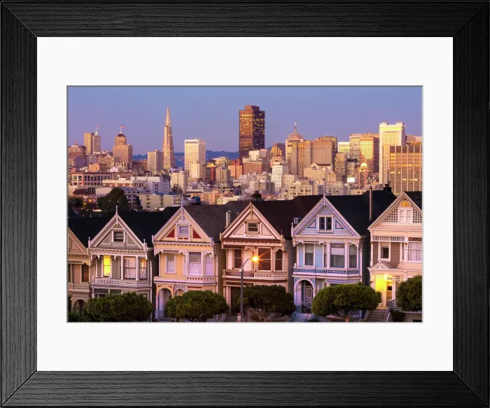 Framed Print : The Painted Ladies with downtown San Francisco in the distance, San Francisco, Califormia, USA Framed Print : The Painted Ladies with downtown San Francisco in the distance, San Francisco, Califormia, USA
