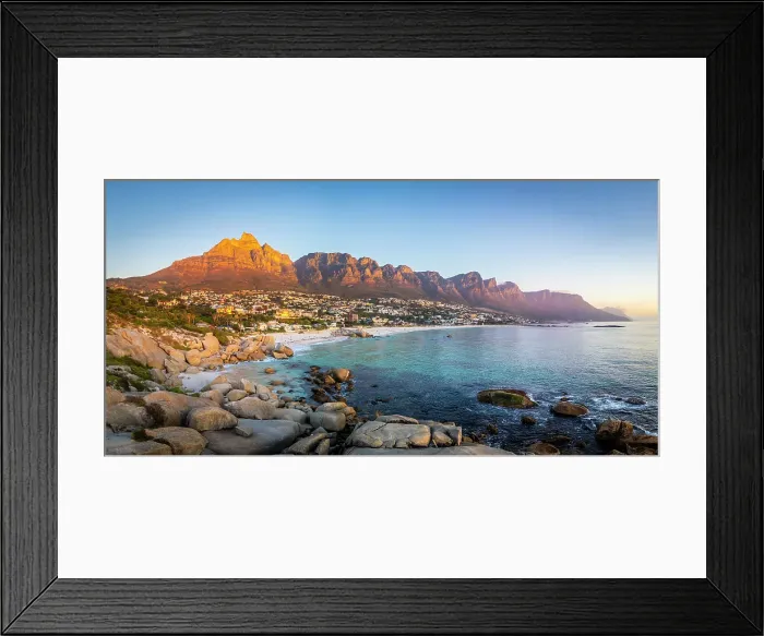 Framed Print : Camps Bay & The Twelve Apostles, Cape Town, Western Cape, South Africa Framed Print : Camps Bay & The Twelve Apostles, Cape Town, Western Cape, South Africa