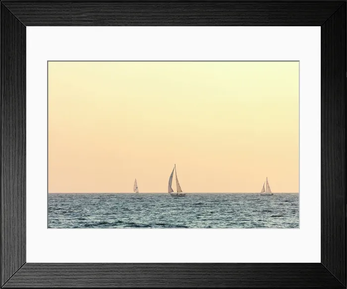 Framed Print : Yachts off the coast at sunrise, Santa Monica, California, USA Framed Print : Yachts off the coast at sunrise, Santa Monica, California, USA