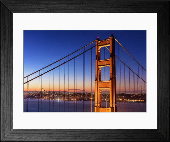 Framed Print : Golden Gate Bridge at dawn, from Battery Spencer, San Francisco, California, USA Framed Print : Golden Gate Bridge at dawn, from Battery Spencer, San Francisco, California, USA