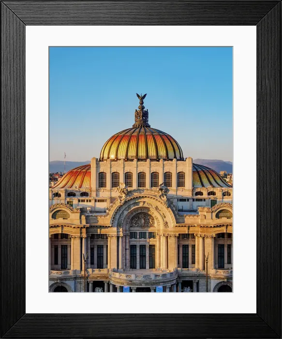 Framed Print : Palacio de Bellas Artes at sunset, elevated view, Mexico City, Mexico