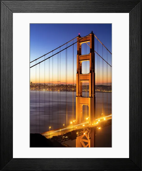 Framed Print : Golden Gate Bridge at dawn, , from Battery Spencer, San Francisco, California, USA Framed Print : Golden Gate Bridge at dawn, , from Battery Spencer, San Francisco, California, USA