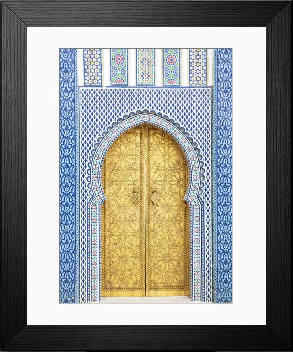 Framed Print : One of the golden doors of the Royal Palace, Fes, Morocco Framed Print : One of the golden doors of the Royal Palace, Fes, Morocco