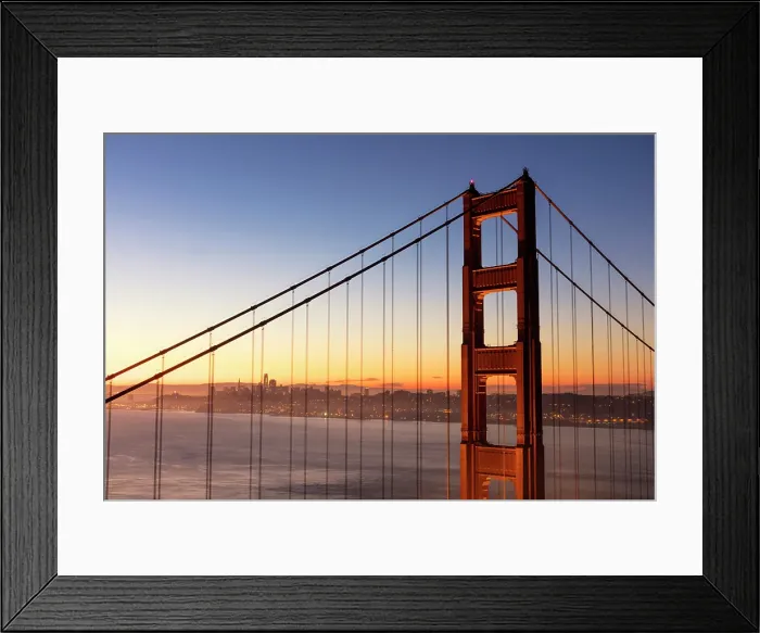 Framed Print : Golden Gate Bridge at dawn, , from Battery Spencer, San Francisco, California, USA Framed Print : Golden Gate Bridge at dawn, , from Battery Spencer, San Francisco, California, USA