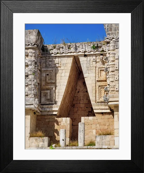 Framed Print : The Governor's Palace, detailed view, Uxmal, Yucatan State, Mexico Framed Print : The Governor's Palace, detailed view, Uxmal, Yucatan State, Mexico