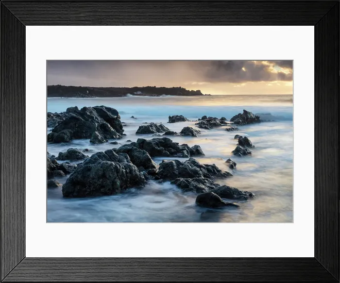 Framed Print : Rocky coastline at sunset, Playa Montana Bermeja, near El Golfo, Lanzarote, Canary Islands, Spain Framed Print : Rocky coastline at sunset, Playa Montana Bermeja, near El Golfo, Lanzarote, Canary Islands, Spain