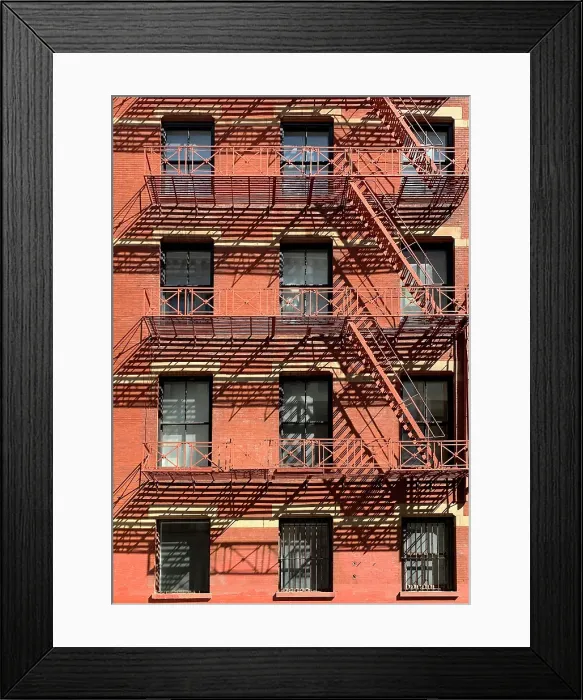 Framed Print : Fire escape on red brick building, Soho, Manhattan, New York City, New York, USA Framed Print : Fire escape on red brick building, Soho, Manhattan, New York City, New York, USA