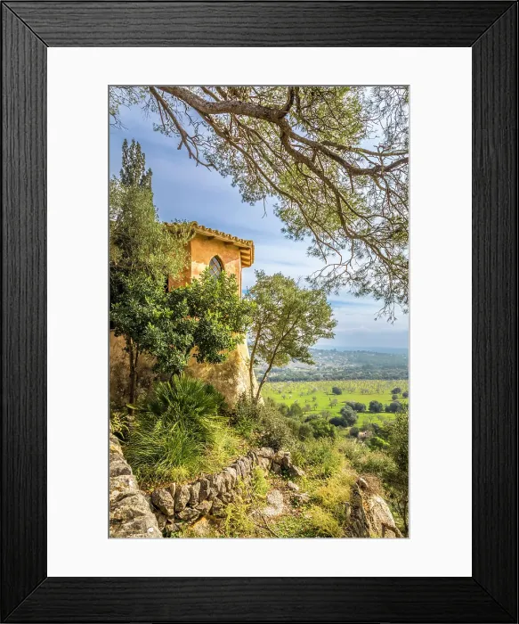 Framed Print : Viewing pavilion of the Raixa estate overlooking the plain, Bunyola, Mallorca, Balearic Islands, Spain Framed Print : Viewing pavilion of the Raixa estate overlooking the plain, Bunyola, Mallorca, Balearic Islands, Spain