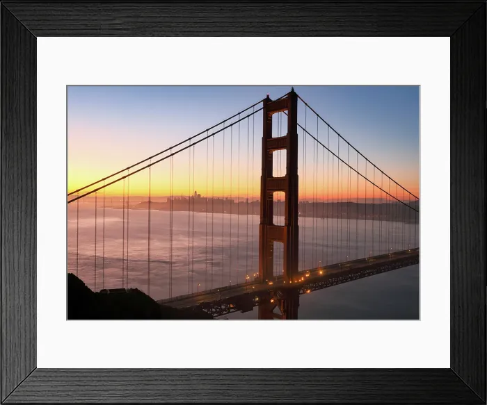Framed Print : Golden Gate Bridge at dawn, from Battery Spencer, San Francisco, California, USA Framed Print : Golden Gate Bridge at dawn, from Battery Spencer, San Francisco, California, USA