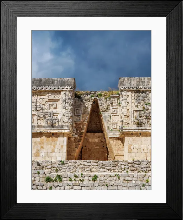 Framed Print : The Governor's Palace, detailed view, Uxmal, Yucatan State, Mexico Framed Print : The Governor's Palace, detailed view, Uxmal, Yucatan State, Mexico