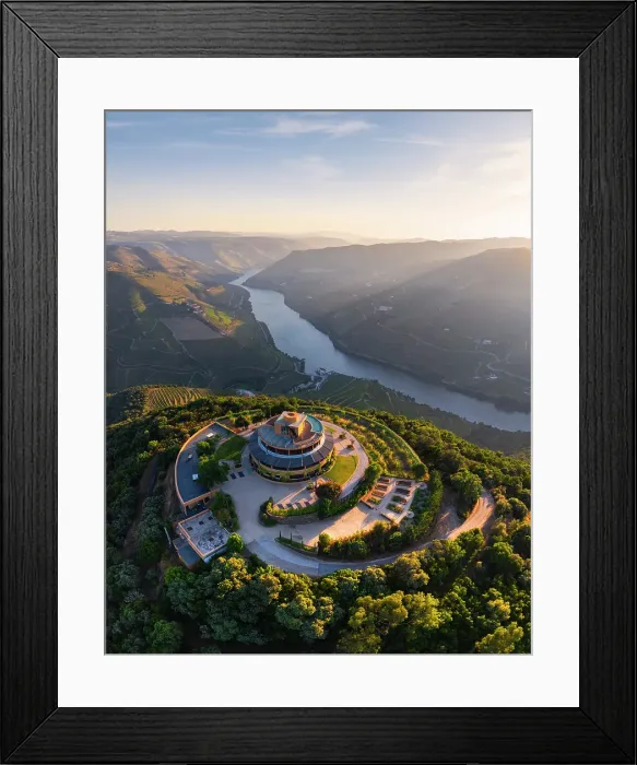 Framed Print : Douro Valley with its vineyards viewed from Quinta Das Carvalhas viewpoint, Alijo, Viseu, Douro, Norte, Portugal