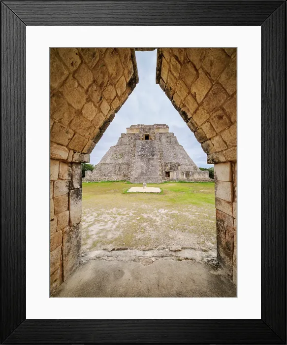 Framed Print : Corbelled Arch and Pyramid of the Fortune-teller or Pyramid of the Magician, Uxmal, Yucatan State, Mexico Framed Print : Corbelled Arch and Pyramid of the Fortune-teller or Pyramid of the Magician, Uxmal, Yucatan State, Mexico